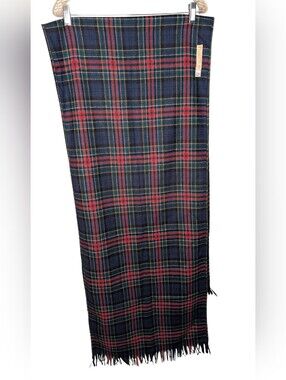 Vintage Pendleton 100% Virgin Wool Scarf Tartan Plaid Fringed Muffler classic OS
